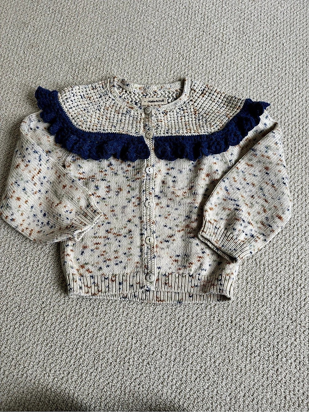 Misha & Puff Crochet Joya Cardigan in Seashore Confetti